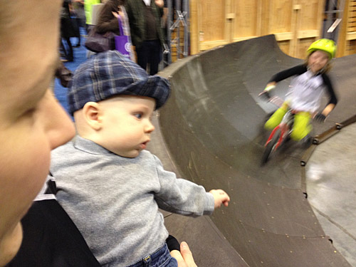 The pump track at the Vancouver Bike Show really got his attention.